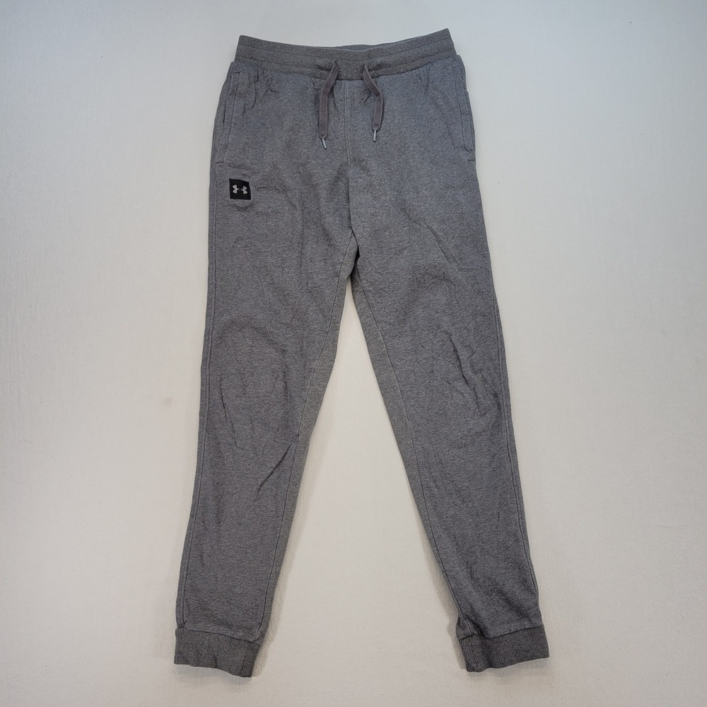 Under Armour Joggers Mens Medium Grey Rival Fleece Sweatpants Athletic Lounge